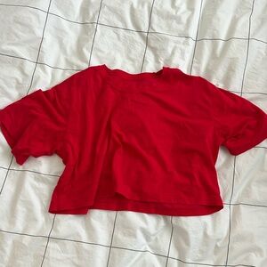 Cropped red athletic top